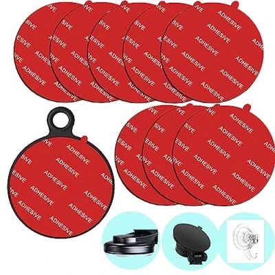 Abbildung von 8 Pack 70 mm (2,76&quot;) Sehr Stark Haftender Klebriger Klebstoff Ersatz, Kreisförmige Doppelseitige Pads Gule für Armaturenbrett/Windschutzscheibe, Saugnapf, Telefonhalter, Auto DVR, GPS Navigation (Rot)