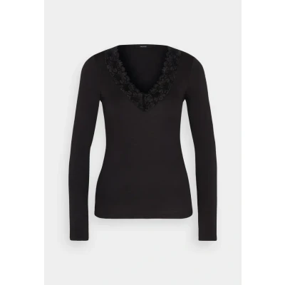 Abbildung von Vero Moda Vmrosa V NECK Langarmshirt, Damen, Größe: XS, Black