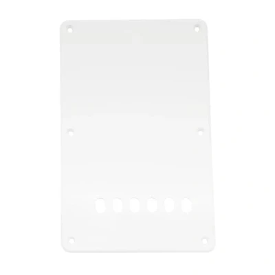 Abbildung von Musiclily 6 Löcher Tremoloabdeckung Backplate für China Made Squier, 1 lagig Weiß