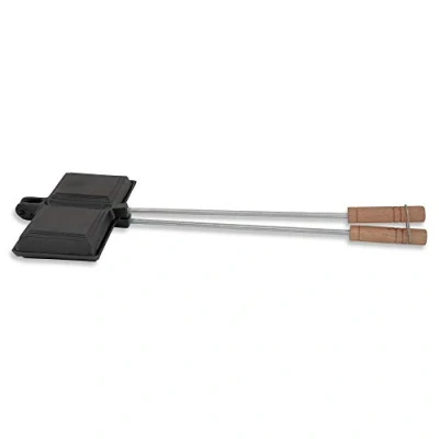 Abbildung von BBQ Toro Sandwichmaker Waffeleisen, Sandwicheisen, Gusseisen Doppelform, schwarz