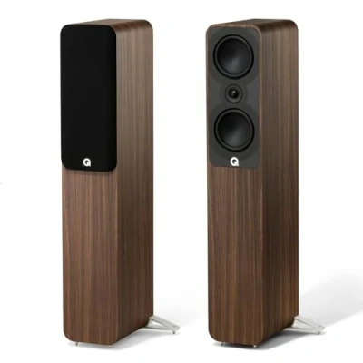 Abbildung von Q Acoustics 5040 Standlautsprecher Santos Palisander (Einzellautsprecher) 2 x 5 Mittel /Bass Treiber, 1 Zoll Hochtöner Stereoanlage für Home Entertainment Center, Surround Sound TV/Record Player