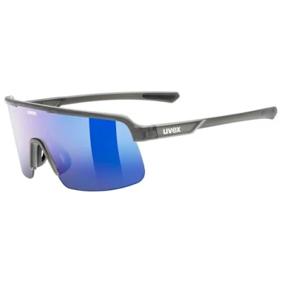 Abbildung von Uvex dyrt Sportbrille für Damen und Herren starker Schutz vor Sonnenstrahlung mirror rauch grau matt/blau verspiegelt one size