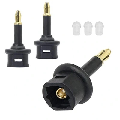 Abbildung von GELRHONR 3,5 mm Mini Toslink Adapter, Buchse auf Klinkenstecker, digitaler Glasfaser Audio Koppler, 3 Stück