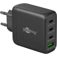 Abbildung von goobay 64819 USB C PD 4 Fach Multiport Schnellladegerät (68W) / 1x A 3X Eingang/Power Delivery/Netzteil für Ladekabel vom iPhone und Anderen Handys/Handy Ladegerät/schwarz