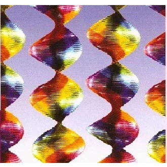 Abbildung von DS Euro Alu Rotor Spiralen, 12er Set. Farbe Regenbogen, je H 60cm x 7.5cm Ø, schwer entflammbar, Lieferung Frei Haus