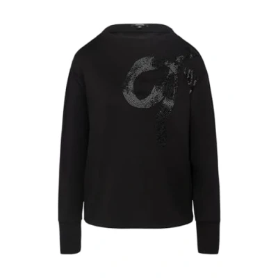 Abbildung von comma MIT Stickerei Sweatshirt, Damen, Größe: 38, Schwarz