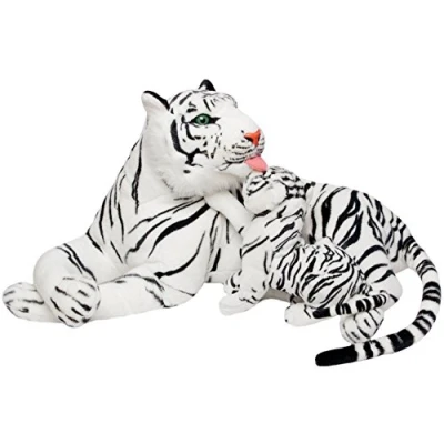 Abbildung von BRUBAKER Kuscheltier 100 cm Tiger mit Baby liegend (1 St., Mutter Kind), Stofftier Plüschtier