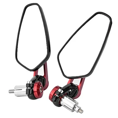 Abbildung von Lenkerendenspiegel e Geprüft, Motorrad Rückspiegel, Universal Aluminium Alloy Lenkerende Seitenspiegel Verstellbare Rückspiegel mit 7/8&quot;(rot)