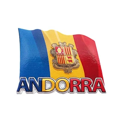 Abbildung von 3D Andorra Flagge Kühlschrank Kühlschrankmagnet Tourist Souvenirs Handgemachte Harz Handwerk Magnetische Aufkleber Home Küche Dekoration Reise Geschenk