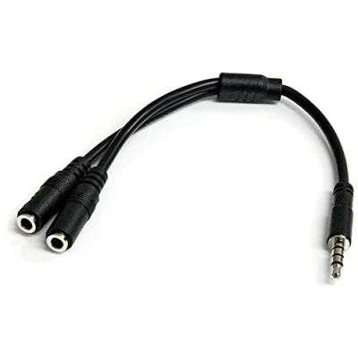 Abbildung von StarTech.com 3,5 mm Audio Klinke Y Kabel Headset Splitter, Aux für und Mic, Adaper Headset, Mikrofon Lautsprecher, Stecker Laptops Ultrabooks