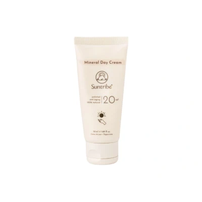 Abbildung von NEU Suntribe Mineralische Anti Aging Bio Tagescreme LSF 20/50 ml, 100% Natürlich, Vegan &amp; Nicht komedogen Wildrose, Mandel Jojoba Empfindliche Haut Ungetönt