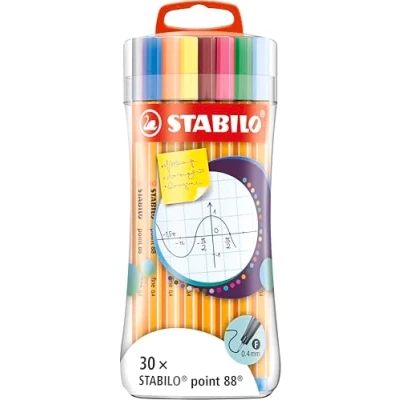 Abbildung von Fineliner STABILO point 88 sleeve pack mit 30 verschiedenen Farben