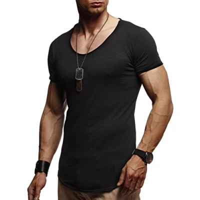 Abbildung von Leif Nelson T Shirt Herren für Sports &amp; Outdoor Sportshirt Kurzarm Slim Fit Tshirt Teil der Sportbekleidung Manner Activewear Gym LN 10952T