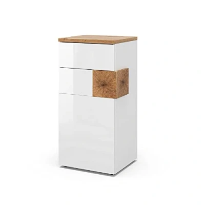 Abbildung von Vicco Midischrank Eden, Weiß Hochglanz/Artisan Eiche, 40 x 84 cm