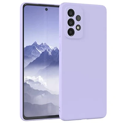 Abbildung von EAZY Case Silikonhülle für Samsung Galaxy A73 5G Hülle Silikon Lila weich stoßfeste Handyhülle Schutzhülle mit Kameraschutz Dünn Premium Schutz Cover TPU Bumper Lavendel Violett