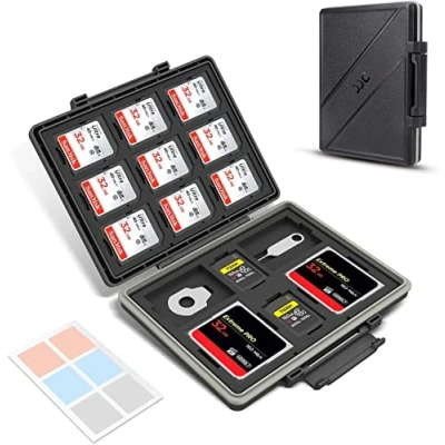 Abbildung von JJC 45 Slots Speicherkarten Etui Wasserdicht für SD, Micro SD/TF, CFexpress Typ A, B, XQD SD Karten Aufbewahrung Halter Box Wallet Memory Card Holder Case