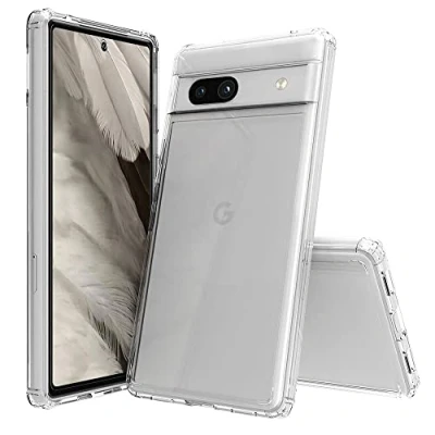 Abbildung von JT Berlin Pankow Clear Schutzhülle Google Pixel 7a Hülle transparent (Wireless Charging kompatibel, Stoßabsorbierender TPU Rahmen, Kratzfeste Rückseite aus Acrylglas, Anti Fingerabdruck)