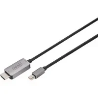 Abbildung von DIGITUS 8K Mini Displayport zu HDMI Adapterkabel 1.4 2.1 8K/60Hz Plug&amp;Play vergoldete Kontakte 1m Schwarz