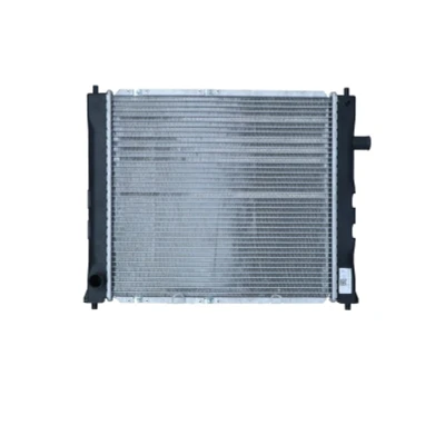 Abbildung von NRF 50128 Kühler, Motorkühlung Aluminium 430 396 24 mit Anbauteilen Kühlrippen gelötet