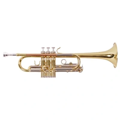 Abbildung von Karl Glaser C Trompete mit Goldmessing Mundrohr Neusilber Koffer + Mundstück