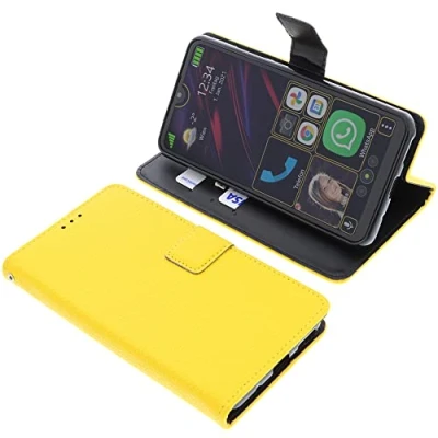 Abbildung von foto kontor Tasche kompatibel mit Beafon M6S Book Style gelb Schutz Hülle Buch
