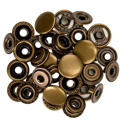 Abbildung von Langlauf Schuhbedarf Druckknopf Sport &amp; Camping 15 mm + Werkzeug Anleitung (altmessing)