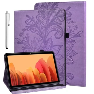 Abbildung von GLANDOTU Hülle für Huawei MediaPad T3 10 (9,6 Zoll) mit Schutzfolie und Stylus Stift Ultra Dünn Stifthalter Standfunktion Flip Cover PU Leder Tablet Case（Lila）