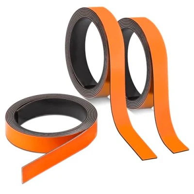 Abbildung von 3x Magnet Streifen Orange I ca. 1 cm x m Magnetband zum markieren einteilen auf Whiteboards Lager Regale Kalender Etiketten mag238
