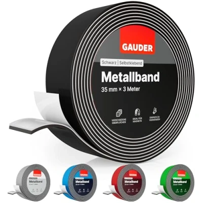 Abbildung von GAUDER Metallband selbstklebend schwarz I Magnethaftband ideal für Tonies® Figuren &amp; Regale Magnetband Magnete Ferroband Eisenband (3 m)