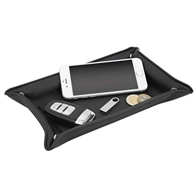 Abbildung von Wedo 75025001 Hosentaschen Depot, Aufbewahrungsablage ca. 23 x 15 3, 5 cm, Pflegeleichtes Kunstleder, Schwarz