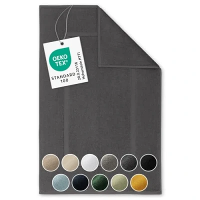 Abbildung von Badematte Premium Frottier, schnell trocknend, strapazierfähig Blumtal, Baumwolle, Rechteckig, 1. St, waschbarer Badvorleger 50x80cm, saugstark &amp; weich