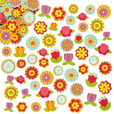 Abbildung von Baker Ross Schaumstoff Aufkleber in Blumenform für Kinder zum Verzieren von Karten und Bastelprojekten 144 Stück