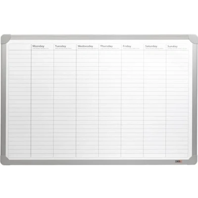 Abbildung von Desq® Wochenplaner Magnethaftend Aluminium Rahmen 60 x 90 cm Aluminiumablageschale