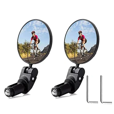 Abbildung von OttoBen Fahrrad Rückspiegel Lenker, Konvex Rennrad Fahrradspiegel HD Weitwinkel 360 Grad Einstellbar Robust und Langlebig, MTB Ebike Mountainbikes Runder Fahrradlenker End Spiegel 2 pcs