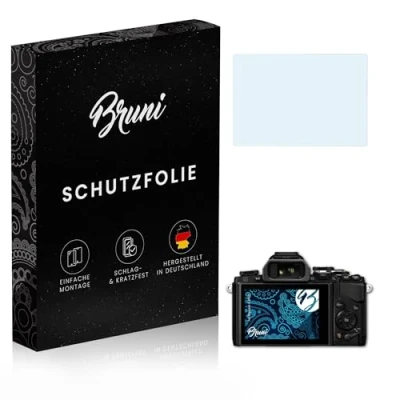 Abbildung von Bruni Schutzfolie kompatibel mit Olympus E M10 Folie, glasklare Displayschutzfolie (2X)