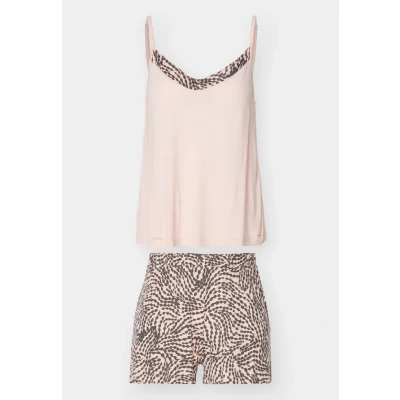 Abbildung von Lascana LAS Dotline Shorty Nachtwäsche Set, Damen, Größe: 32/34, Rose/grey