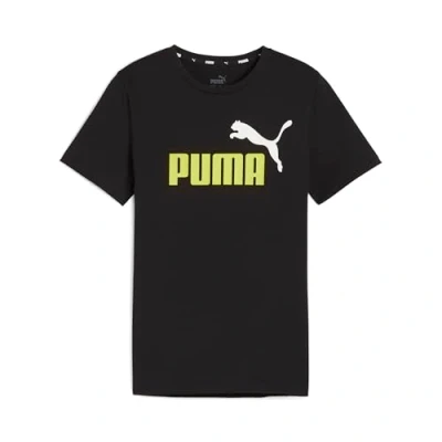Abbildung von Puma COL LOGO TEE Tshirt print für Kinder, Größe: 128, Black/lime sheen
