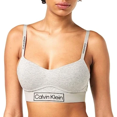 Abbildung von Calvin Klein Underwear Lined Bralette Tshirt BH, Damen, Größe: Large, Grey heather