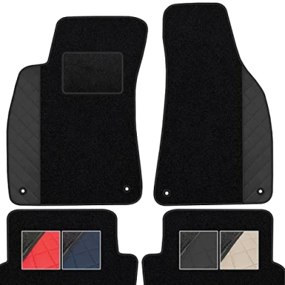 Abbildung von moto MOLTICO Fußmatten Auto Velours Autoteppiche Schwarz Automatten Set 2 teilig Auffälliges Design passend für Audi TT 8J 2006 2014 (Schwarzes Muster)