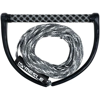 Abbildung von Wakeboard Leine One mit Griff verstellbares Seil angenehme Hantel silber