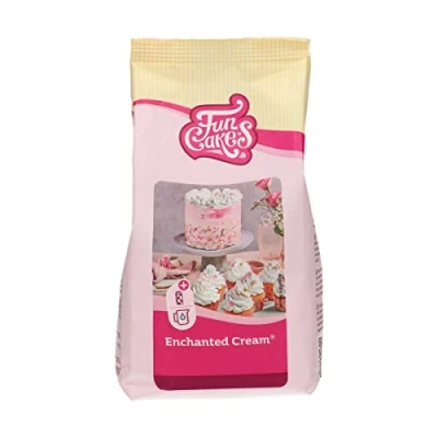 Abbildung von FunCakes Mix für Enchanted Cream®: Einfach zu verwendende, sehr leichte und flauschige schneeweiße Creme, perfekt zum Füllen Abdecken von Kuchen oder als Belag Cupcakes, Halal ,450 g(1er Pack)