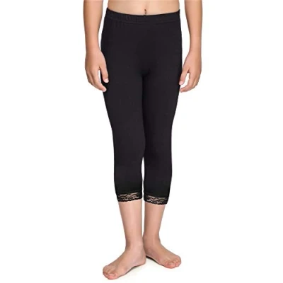Abbildung von Merry Style Mädchen 3/4 Leggings MS10 293(Schwarz,116 cm)