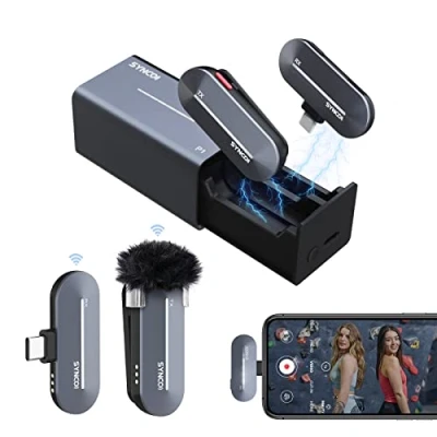 Abbildung von SYNCO Lavalier Mikrofon Kabellos【Type C】, P1T 2.4GHz Smartphone Funkmikrofon Wireless mit Ladebox &amp; 1*RX 1*TX, Kompatibel Tablet, Handy