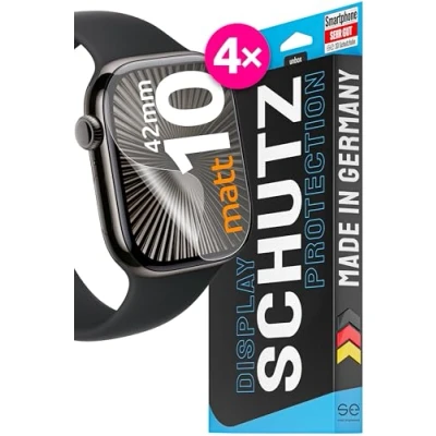 Abbildung von se® für Apple Watch Series 10 42mm Schutzfolie Entspiegelt 2x Folien im SET aus Deutschland, Folie Matt, Matte Displayfolie, Alternative Schutzglas