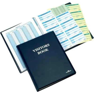 Abbildung von Durable Besucherbuch Leder Optik 300 Namensschilder 90 x 60 mm