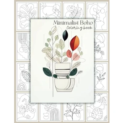 Abbildung von Minimalist Boho Coloring Book: 40 Abstract &amp; Bohemian Aesthetic Pages for Teens and Adults Stress Relief Relaxation #3 (Minimalist Books)