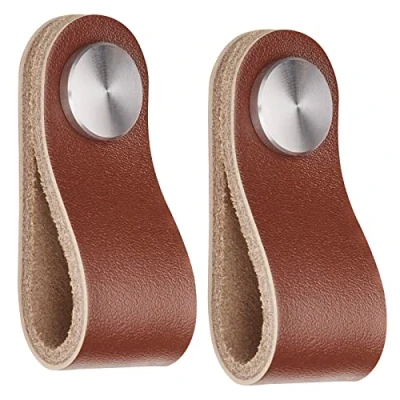 Abbildung von SO TECH® Möbelgriff Osternas Ledergriff Designgriff echt Rindsleder &amp; Edelstahl (2 St)