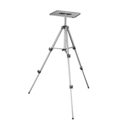 Abbildung von Walimex Pro Laptop Stativ 140 cm stabiler komfortabler Beamer und Notebook Ständer mit + Projektorplatte, höhenverstellbar, Höhe max. cm, Aluminium, sehr stabil, Tasche