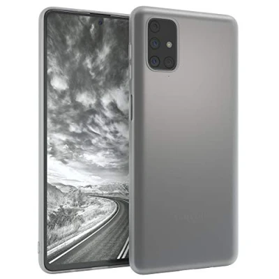 Abbildung von EAZY CASE Handyhülle Silikon mit Kameraschutz kompatibel Samsung Galaxy M51 in Transparent Matt Ultra dünn, Slimcover, Silikonhülle, Hülle, Softcase, Backcover