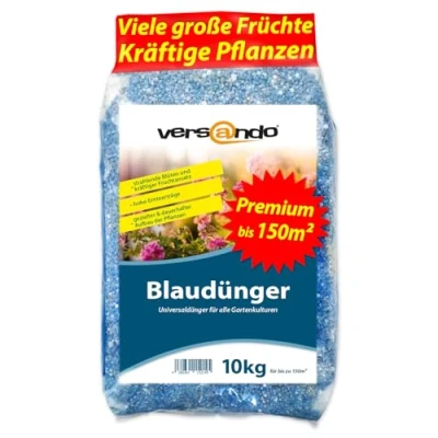 Abbildung von versando 10kg Blaudünger bis 150m²: NPK Dünger für Obst Gemüse &amp; kräftige Pflanzen mit Langzeitwirkung Premium Qualität